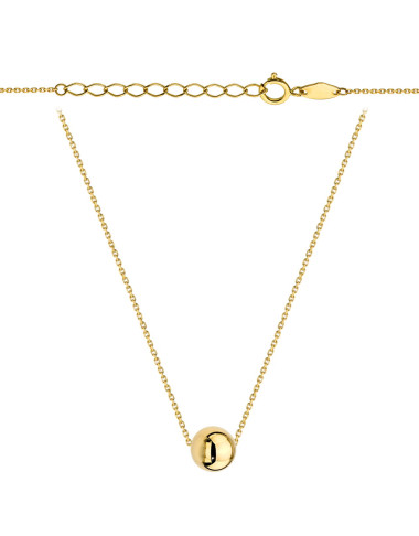 Naszyjnik z jedną złotą kuleczką super lekki 47+3cm (Gramatura: 0.91)