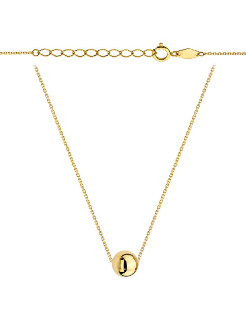 Naszyjnik z jedną złotą kuleczką super lekki 47+3cm (Gramatura: 0.91)