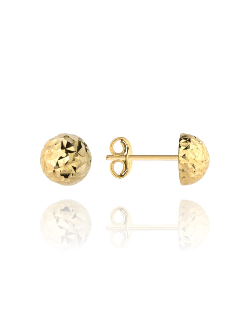 Kolczyki pół kulki śr. 5 mm na sztyfcie diamentowane super lekkie (Gramatura: 0.52)