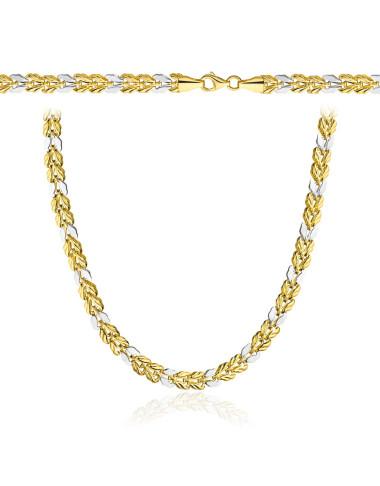 Naszyjnik złoty pleciony w dwóch kolorach złota 50cm (Gramatura: 9.07)