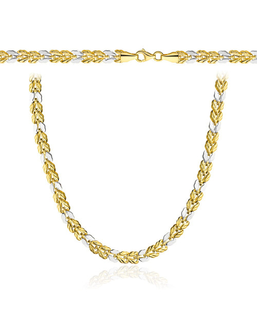 Naszyjnik złoty pleciony w dwóch kolorach złota 50cm (Gramatura: 9.07)