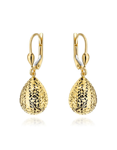 Kolczyki złote diamentowane krople (Gramatura: 2.54)