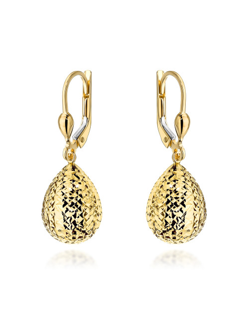 Kolczyki złote diamentowane krople (Gramatura: 2.54)