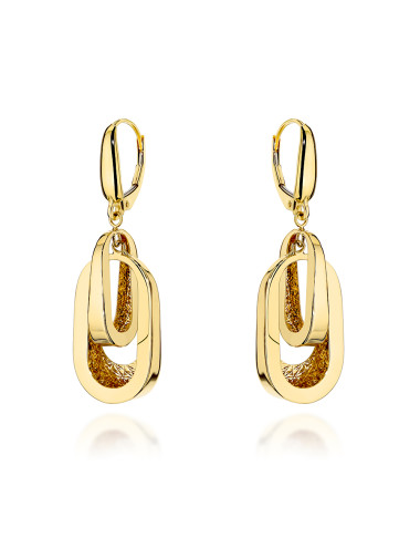 Kolczyki złote podwójne ażurowane owale (Gramatura: 4.56)