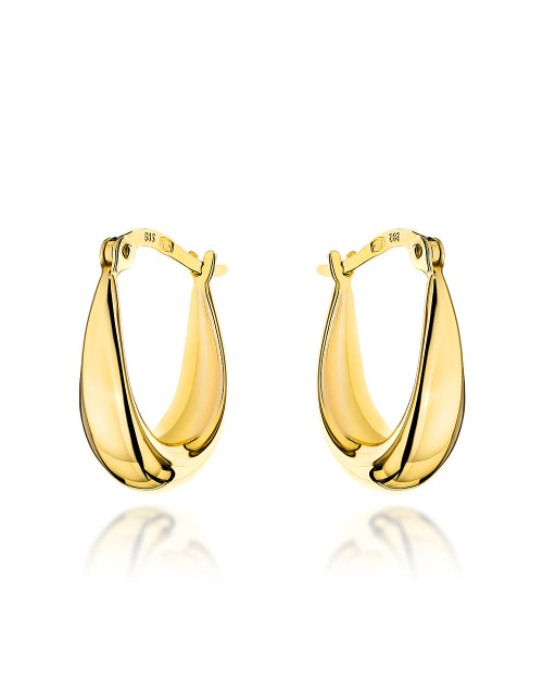 Kolczyki złote gładkie klasyczne łezki na angielskim zapięciu (Gramatura: 2.15)