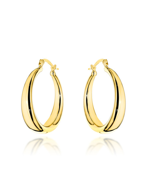 Kolczyki złote koła z szeroką szyną na angielskim zapięciu średnie (Gramatura: 2.50)