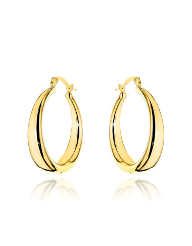 Kolczyki złote koła z szeroką szyną na angielskim zapięciu średnie (Gramatura: 2.54)