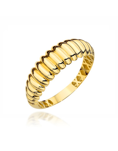 Pierścionek złoty żłobiony gładki (Rozmiar pr. 585: 12 Gramatura: 1.07)