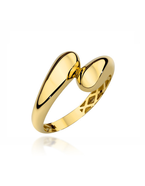 Pierścionek złoty gładkie połączone łezki (Rozmiar pr. 585: 12 Gramatura: 1.15)