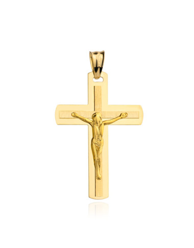 Krzyżyk złoty z Jezusem delikatnie zaokrąglony (Gramatura: 2.77)