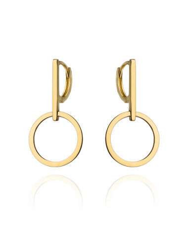 Kolczyki złote koła zawieszone na gładkim zapięciu (Gramatura: 1.70)