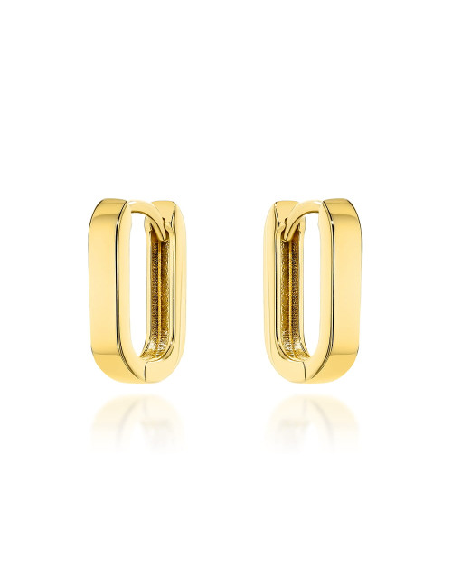 Kolczyki złote zaokrąglone prostokąty na angielskim zapięciu (Gramatura: 1.45)