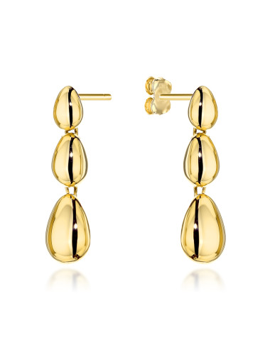 Kolczyki złote wiszące gładkie owale (Gramatura: 1.52)