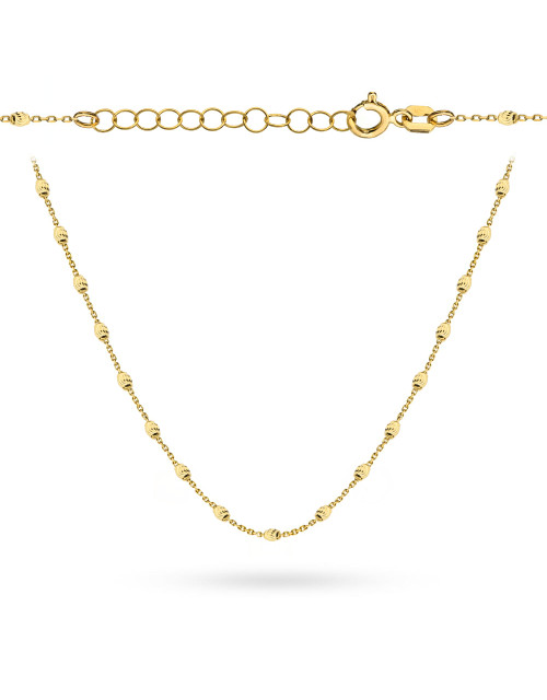 Naszyjnik złoty z diamentowanymi owalnymi elementami (Rozmiar: 47+3 cm pr. 585 Gramatura: 3.49)