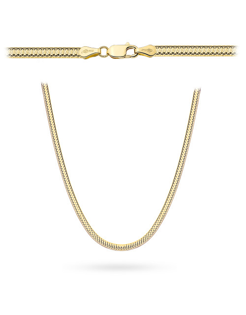 Naszyjnik złoty jednostronnie diamentowany 3mm (Rozmiar: 45 cm pr. 585 Gramatura: 6.31)