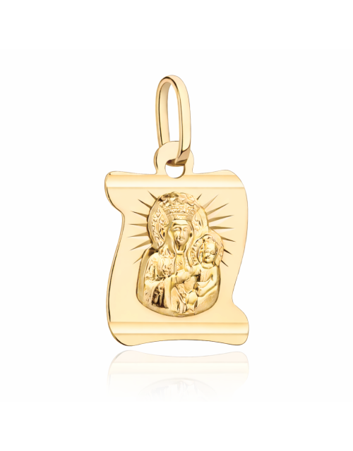 Medalik złoty Matka Boska Częstochowska na papirusie (Gramatura: 0.94)