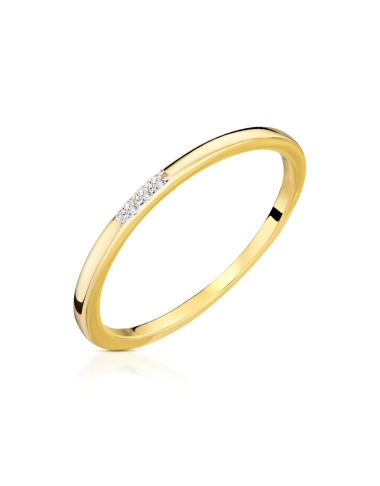 Pierścionek z trzema małymi cyrkoniami w rzędzie (Rozmiar pr. 585: 14 Gramatura: 0.88)