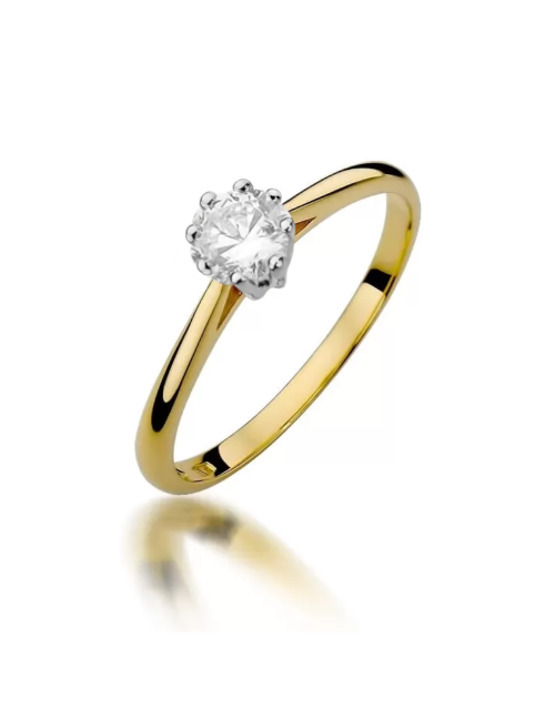 Pierścionek złoty klasyczny w ośmiu łapkach (Rozmiar pr. 585: 17 Gramatura: 1.36)