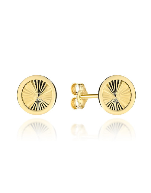 Kolczyki złote kółka w gładkiej oprawie pr. 585 (Gramatura: 0.90)