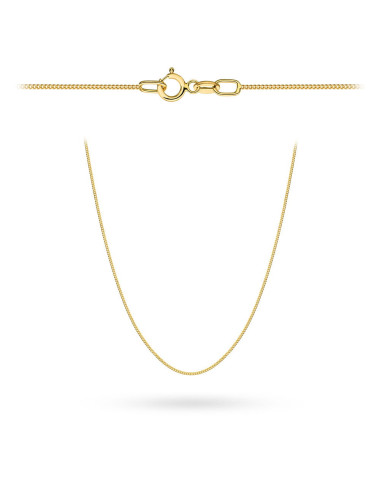 Łańcuszek złoty pr. 375 - splot pancerka gładka 50 cm super lekki