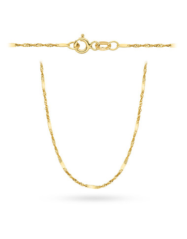 Łańcuszek złoty pr. 585 - splot singapure z blaszką 40 cm (Gramatura: 0.83)