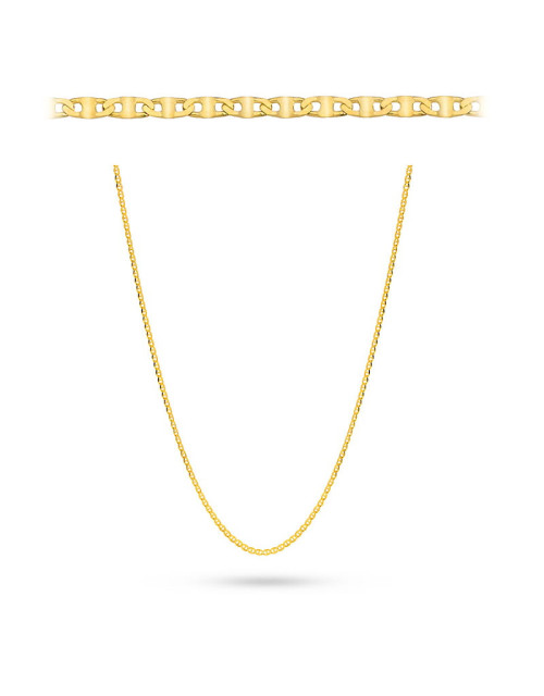 Łańcuszek złoty pr. 375 o splocie gucci płaski 40 cm (Gramatura: 0.69)